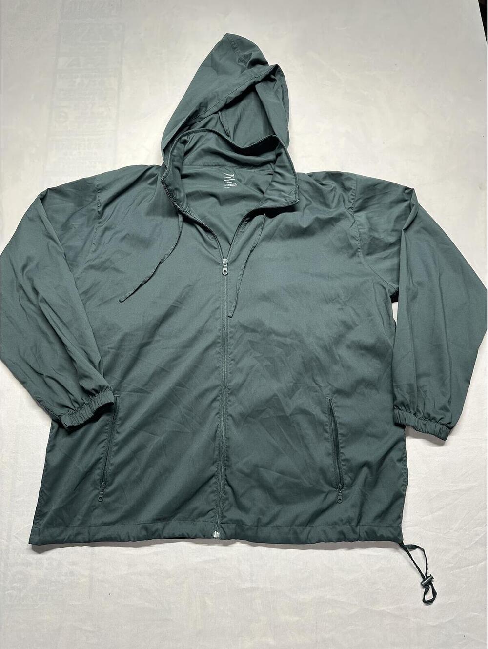 EUC Girlfriend Collective Sideline Full-Zip Windbreaker - Moss Green - XXL